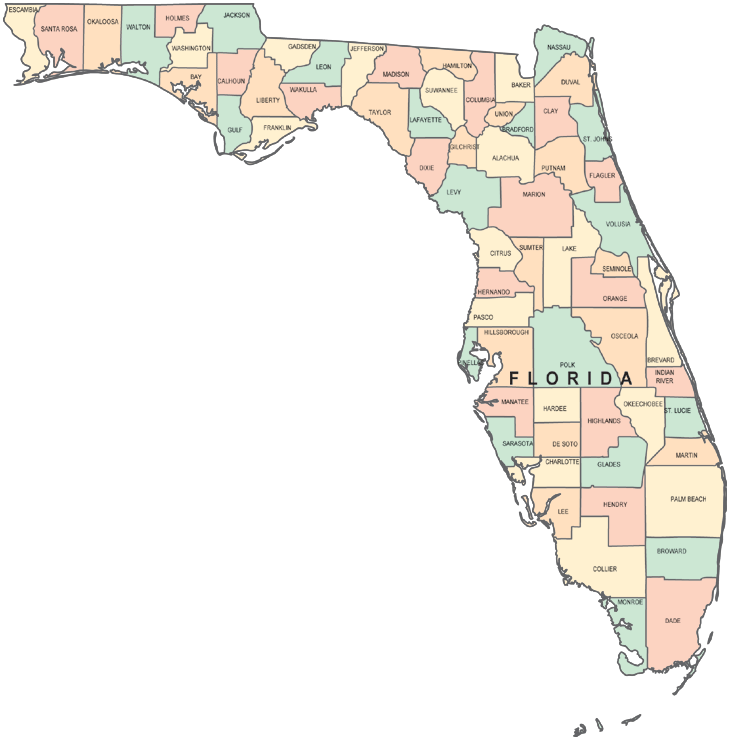 South Florida service area map